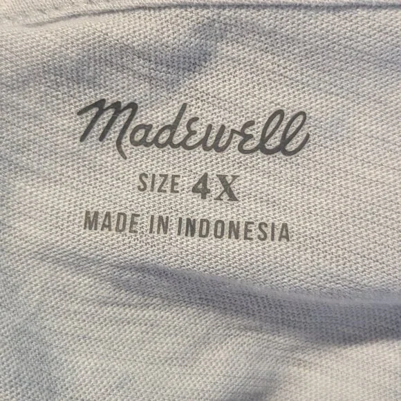 NWT Madewell Gray Blue Tee Shirt, Size 4X - Picture 3 of 9